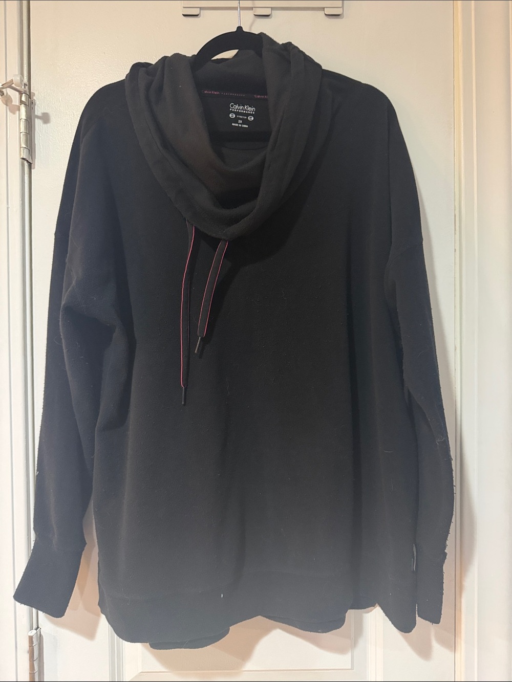 Calvin Klein  Black Turtleneck Drawstring Sweater
